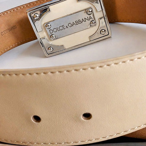 Dolce & Gabbana white belt new with silver details size 85