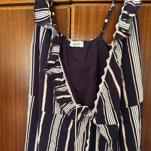 Dejavu long striped dress like new, blue and white, size S