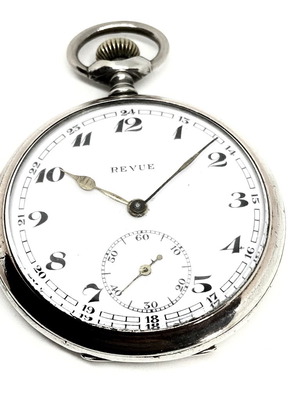 Ρολόι τσέπης Revue ασημένιο 800 vintage 1930 σε άριστη κατάσταση