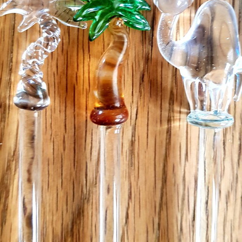 Glass drink stirrers collectible, pack of 12, new