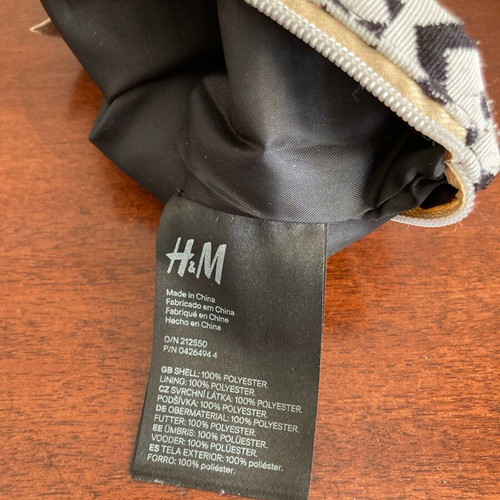 H&M clutch bag with black and white tribal design like new