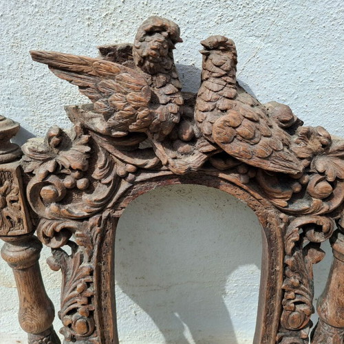 Handmade wood carving used 19th century for mirror