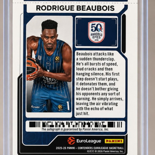 25-26 Euroleague Contenders Rodrigue Beaubois Auto /49 card