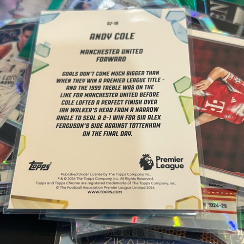 2025-26 Topps Chrome EPL Andy Cole Golazo GZ-19 like new