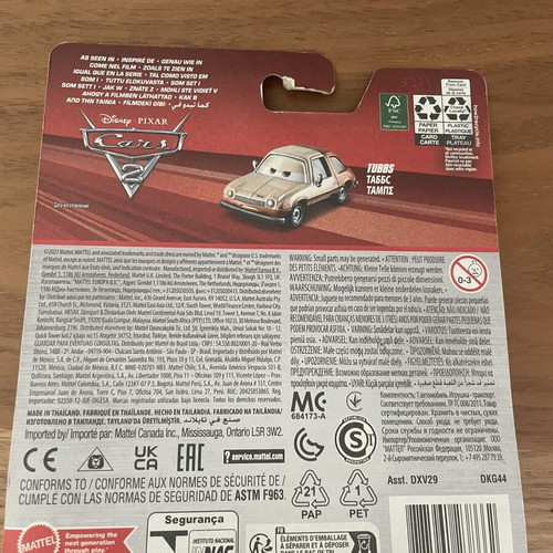 Disney Cars Tubbs toy car new, sealed