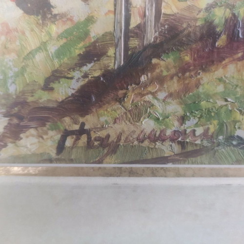 Oil painting signed used, possible artist Malikakis, 62x52 cm