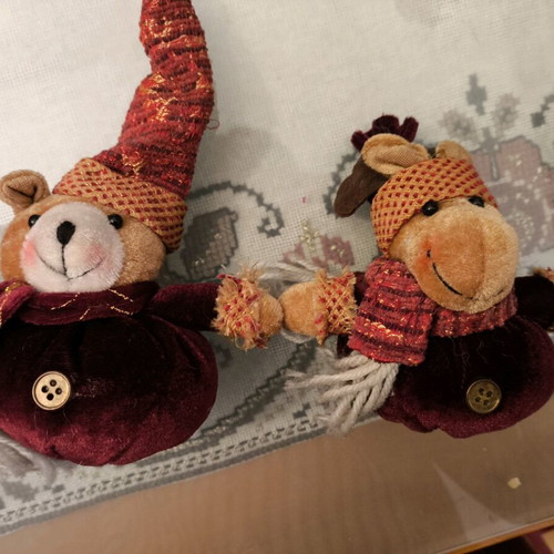 Set of 12 plush and fabric Christmas decorations like new