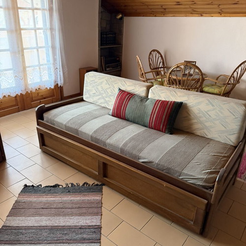 Two sofa beds and table set