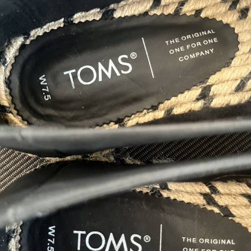 Toms Esparto Leather Black women's espadrilles like new, size 38