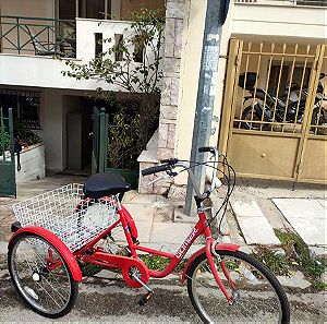 Gomier 24" Κόκκινο ΤΡΙΚΥΚΛΟ Ποδήλατο Πόλης με 6 Ταχύτητες