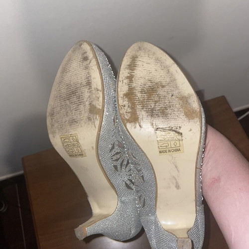 Tulipano silver pumps used, size 39 with rhinestones