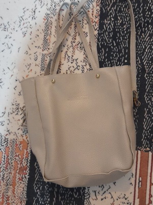 Women's shoulder bag new, gray, artificial leather