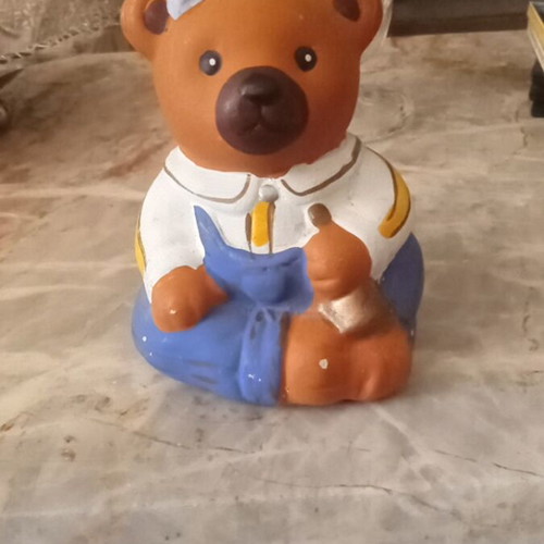 Ceramic Bear Piggy Bank with Bottom Lid, New, Ideal for Kids
