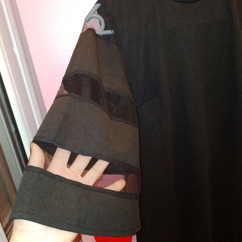 Shein black midi dress new with three-quarter sleeve
