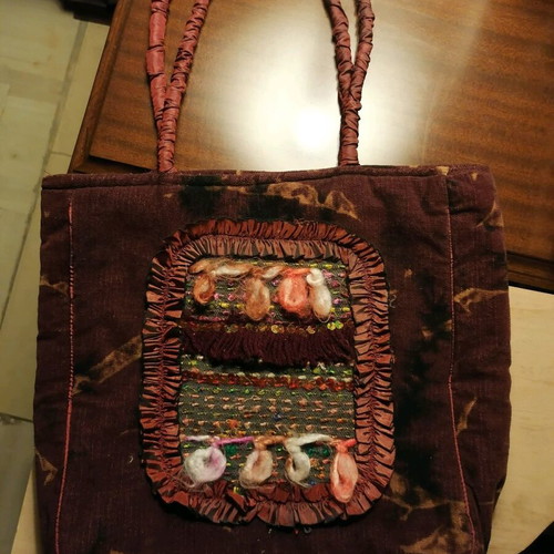 Handmade shoulder bag like new, red