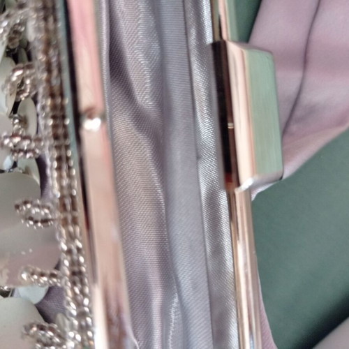 Evening women's handbag gray silver new