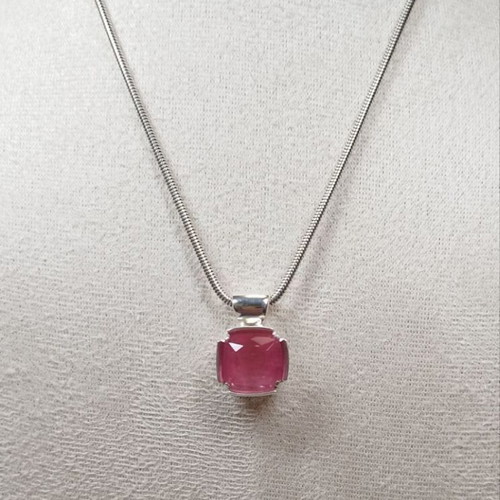 Handmade necklace with rare 10.75 carat Afghan rubellite