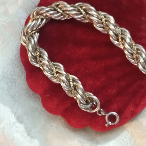 Silver bracelet 925 braid 21.5cm like new