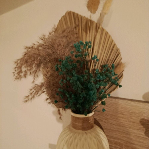Mini Bouquet Composition with Blue Gypsophila and Dried Plants
