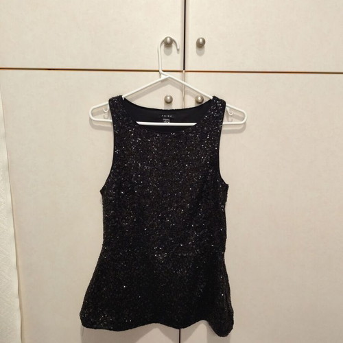 Amisu peplum blouse black with sequins like new, size S