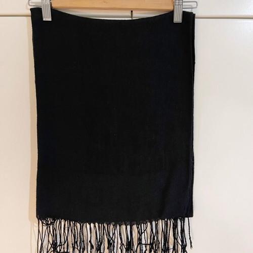 Black cotton scarf used with fringes
