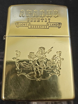 Zippo Apache Country Lost Land Reserves lighter used, limited edition 1996