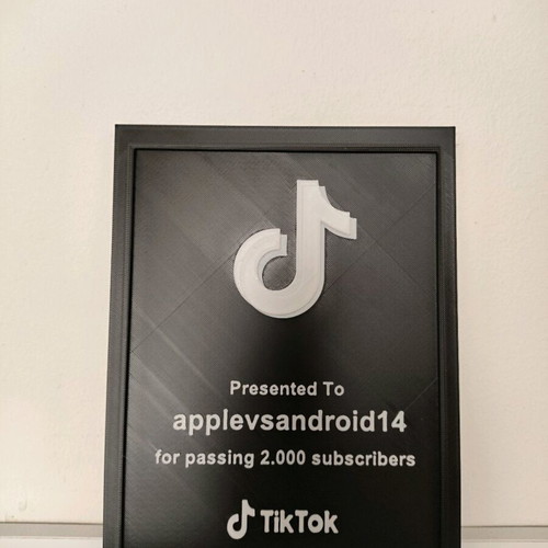 Custom 3D printed YouTube plaque for subscriber milestone