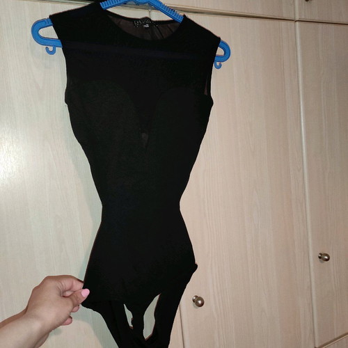 Bodysuit used with sheer top and open back size M