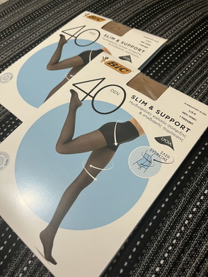 Slim and Support Tights new, pack of 2, honey color, large