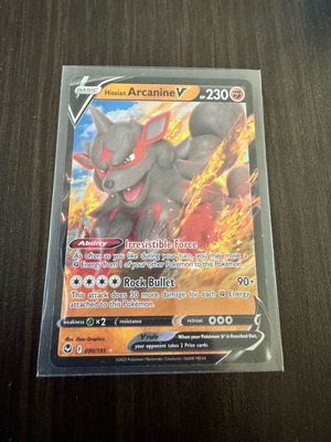 Hisuian Arcanine V used Pokemon card in good condition