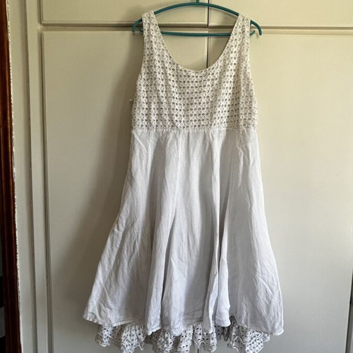 Forel white plus size boho dress with crochet and lace, like new