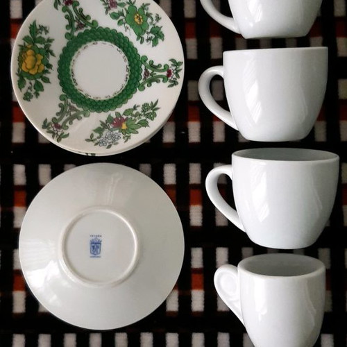 Bavaria coffee saucers used, set of 4 with cups