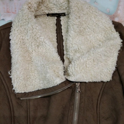 BSB suede jacket used with fur lining, size M, beige brown
