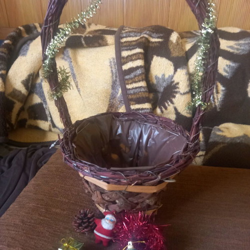Christmas basket used with decorations