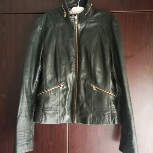 Black women's leather jacket used, small