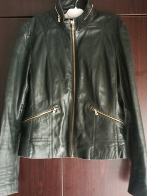 Black women's leather jacket used, small