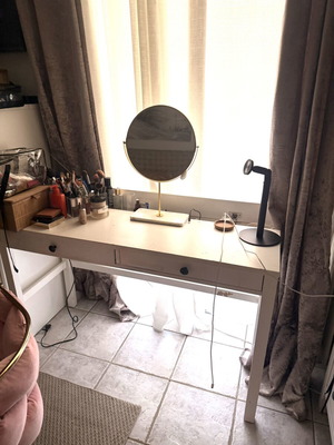 Hemnes white desk Ikea used with two drawers 120x47cm