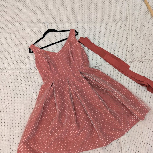 LazyD handmade dress like new, silk and tulle with belt, size L