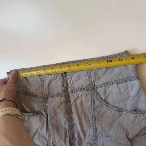 Sel By Peppercorn Zip Front Skirt grey size 36 small tencel like new