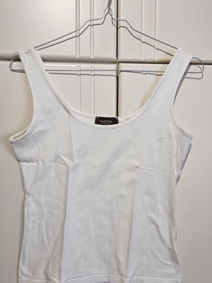 Basic sleeveless top, white, size M