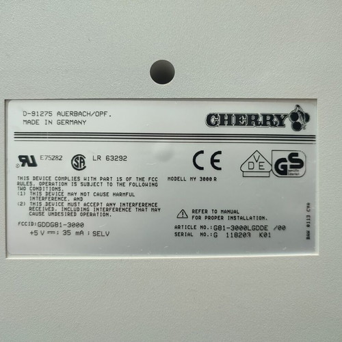 Cherry Mechanical Keyboard Din5 G81-3000LGDDE/00 like new, German layout