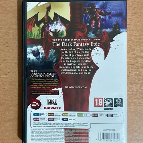 Dragon Age Origins PC game like new