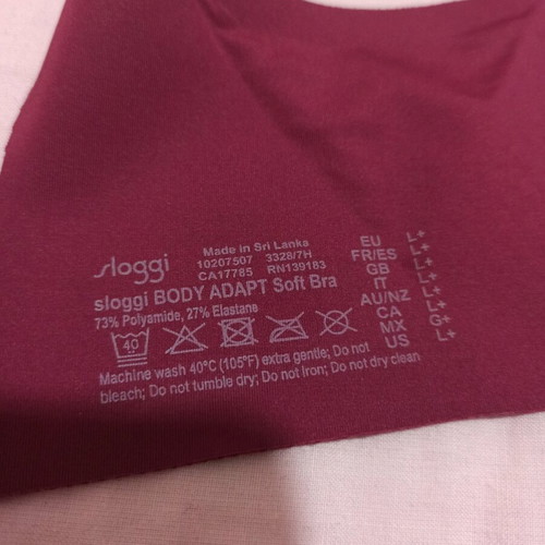 Sloggi Adapt Me bra burgundy like new, size Large, wireless