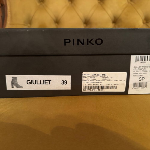 Pinko women's ankle boots new, leather, size 39, 6 cm heel