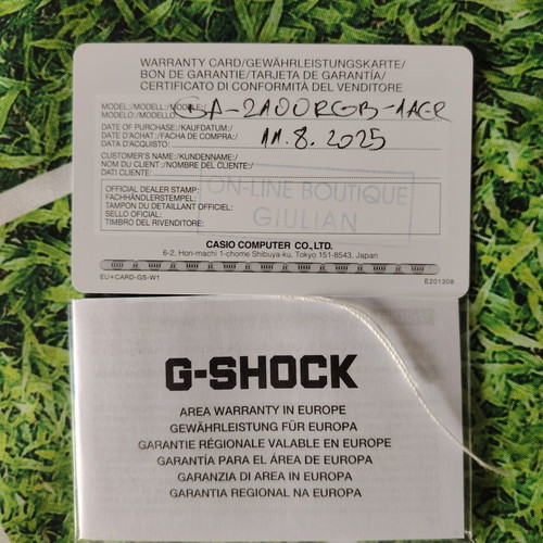 Casio G-Shock GA-2100RGB-1AER wristwatch new, black, with box