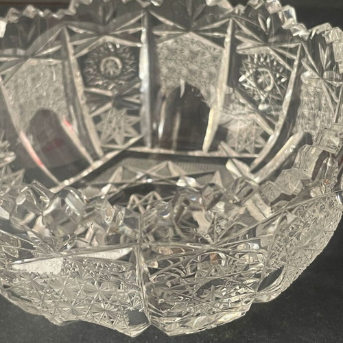 Vintage Hobstar Cut Glass Fontainiera bowl like new