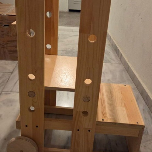 Montessori Learning Tower new, handmade wooden with wheels
