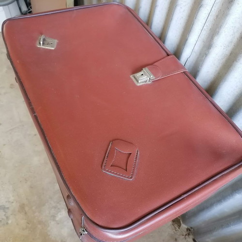 Vintage suitcase with zipper used, 60 x 40 x 16 cm