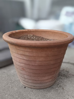 Terracotta flower pots used, pack of 2, 32.5cm diameter