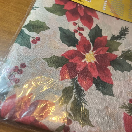 Christmas tablecloth 140x140 cm white with festive design new